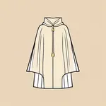 beige cloak with gold broach image